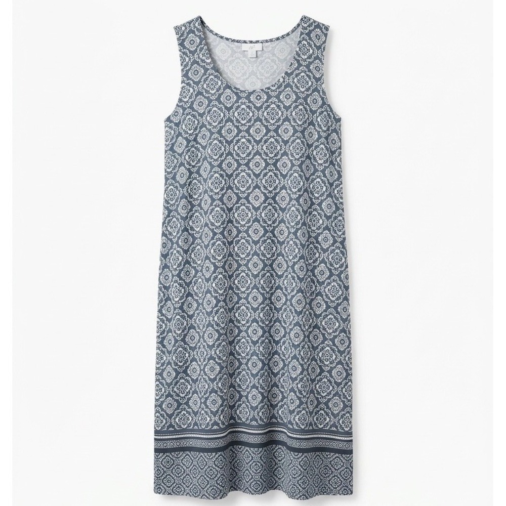 NWT J•JILL Women's XL Summer Tea Brunch Church Casual Comfort Slate Dress $89